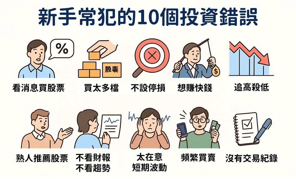 新手常犯的 10 個投資錯誤，你一定踩過至少三個