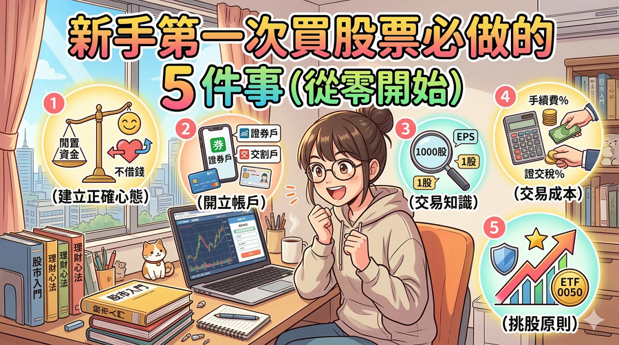 新手第一次買股票必做的 5 件事(從零開始) 新手第一次買股票必做的 5 件事(從零開始)