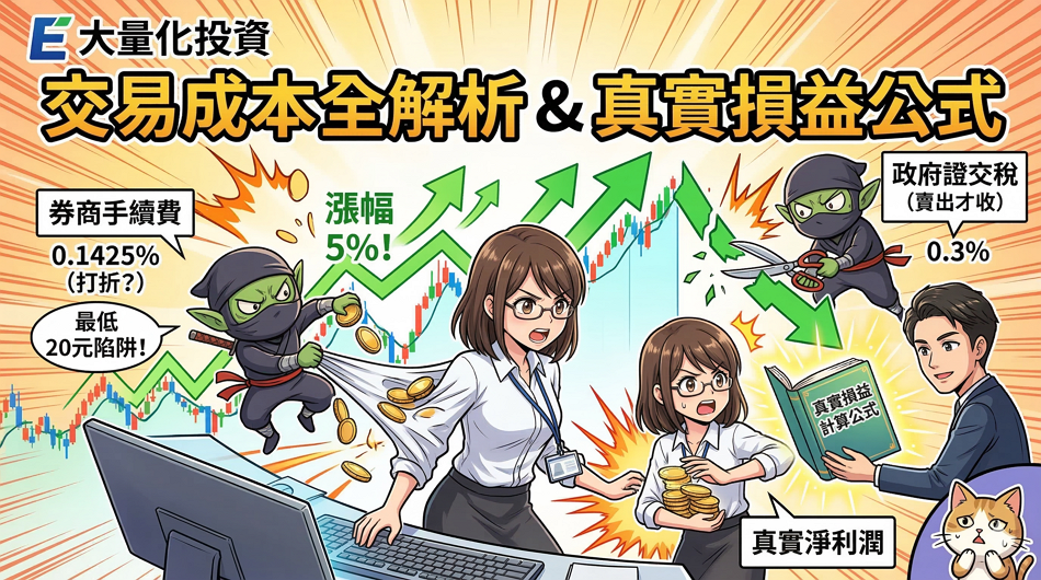 交易成本全解析:股票手續費、交易稅、與「真實損益」計算公式! 交易成本全解析:股票手續費、交易稅、與「真實損益」計算公式!