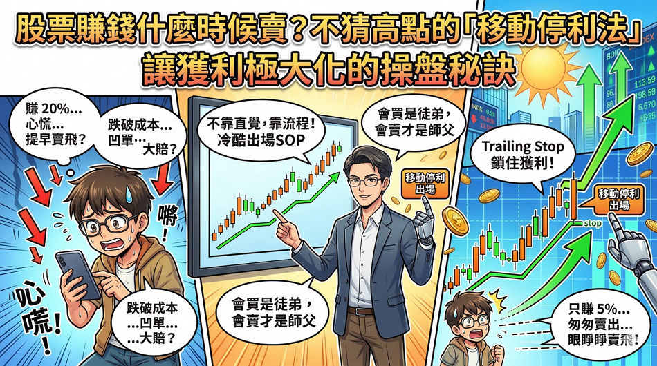 股票賺錢什麼時候賣？不猜高點的「移動停利法」，讓獲利極大化的操盤秘訣