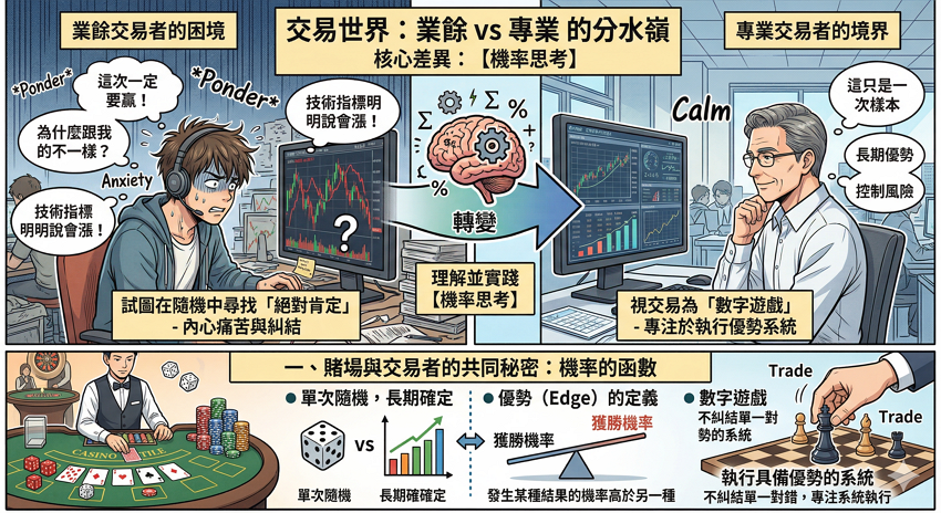 為什麼技術指標總是不靈？專業交易員與業餘者的差別：學會像賭場老闆一樣思考