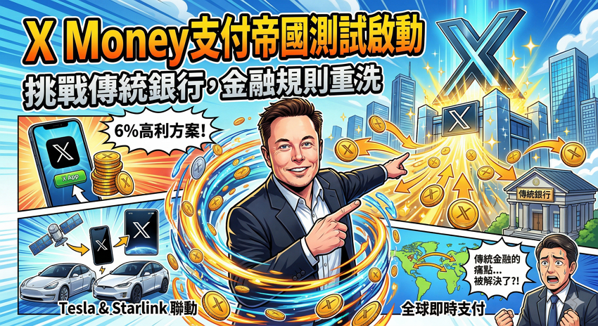 比銀行利息高 4 倍?X Money 6% 高利方案實測:馬斯克如何顛覆你的錢包? 比銀行利息高 4 倍?X Money 6% 高利方案實測:馬斯克如何顛覆你的錢包?