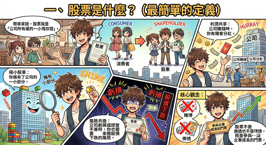 股票是什麼？2026 新手最全簡易入門指南：3 分鐘看懂原理與獲利方式