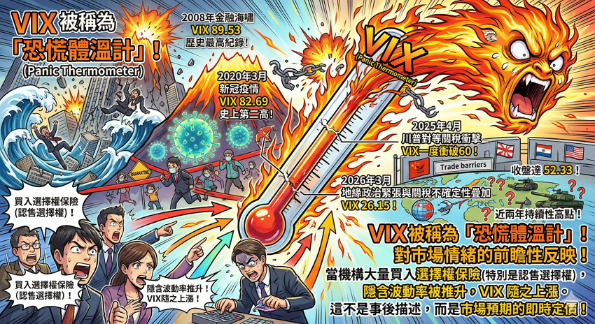 VIX 恐慌指數飆破 35!2026 市場恐慌怎麼看?3 大警戒區間與避險策略全解析