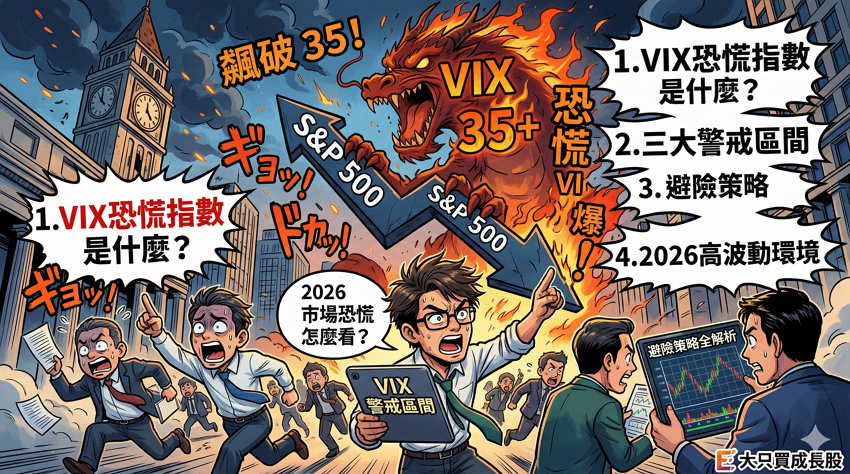 VIX 恐慌指數飆破 35!2026 市場恐慌怎麼看?3 大警戒區間與避險策略全解析 VIX 恐慌指數飆破 35!2026 市場恐慌怎麼看?3 大警戒區間與避險策略全解析