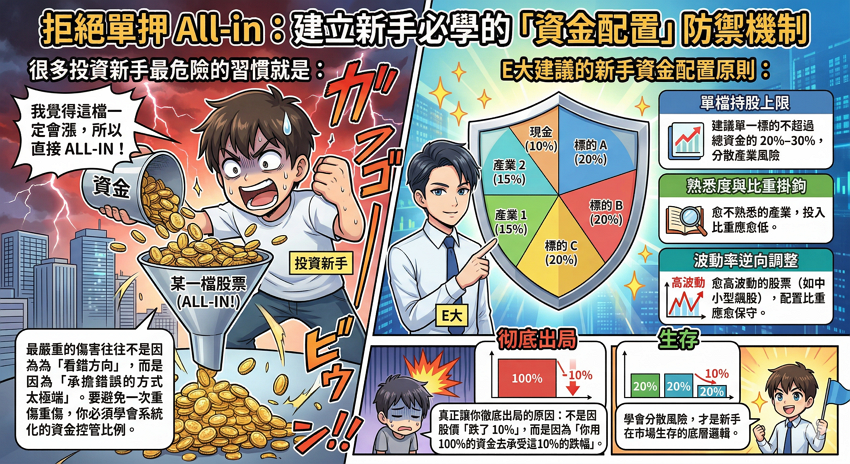 【投資風險全攻略】如何建立防禦底層邏輯?從資金配置到結構型停損,拒絕 All-in 慘劇