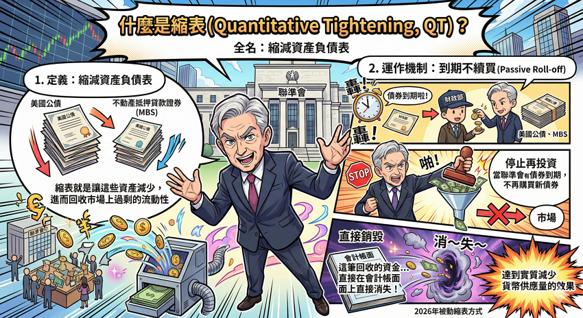 【2026 縮表結束全攻略】Fed 停止 QT 對股市影響為何？一文搞懂資產負債表轉折點