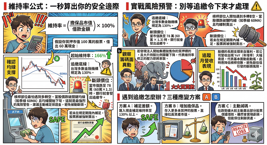 股票質押vs融資差別在哪?3分鐘選出最省利息的槓桿工具:利率、成數、維持率計算全攻略