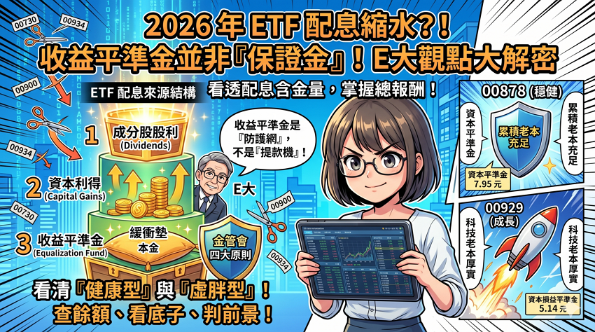 【2026 攻略】收益平準金是什麼?高股息 ETF 配息縮水真相與 3 步驟實戰拆解 【2026 攻略】收益平準金是什麼?高股息 ETF 配息縮水真相與 3 步驟實戰拆解