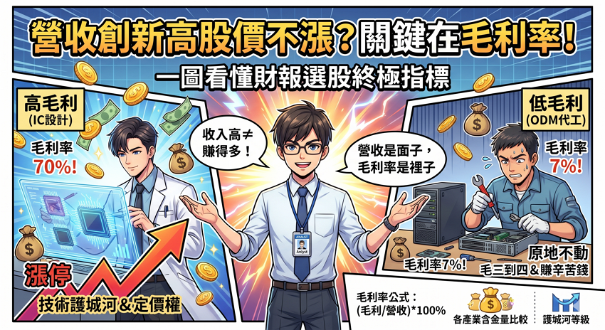 毛利率是什麼?高低代表什麼?E大教你:看懂這 1 個指標,抓出護城河高成長股