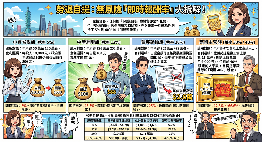 【2026 勞退自提懶人包】自提 6% 值得嗎？最新 30 天猶豫期、節稅效益與複利試算全攻略