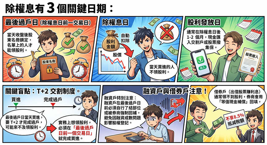 除權息時序：最後過戶日、融資強制回補、發放日全解析