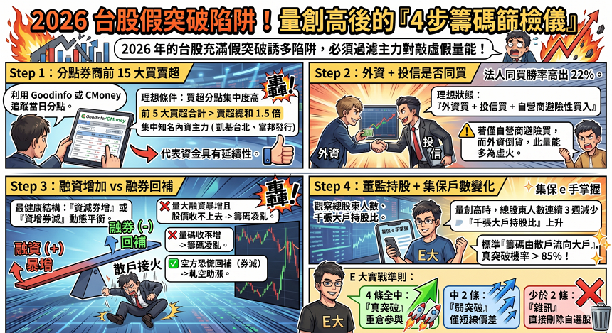 量創高的籌碼面 4 步驗證：避免假突破