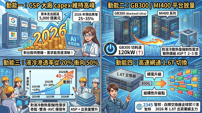 📊 2026 AI 伺服器 4 大成長動能