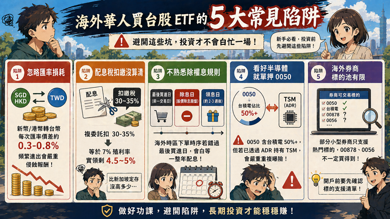 海外華人買台股 ETF 的 5 大常見陷阱