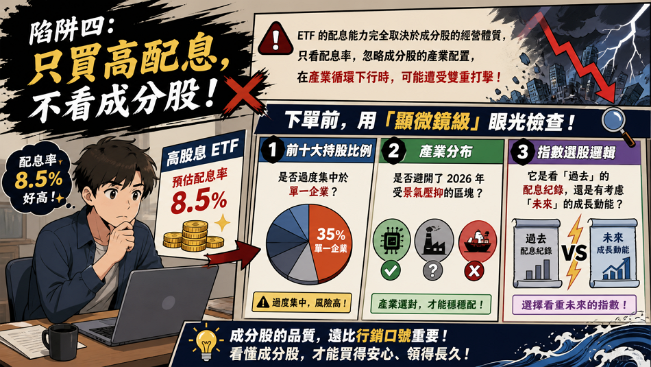 陷阱四：只買高配息，不看成分股