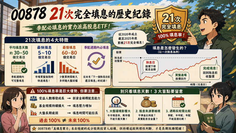過往 21 次完全填息的歷史紀錄