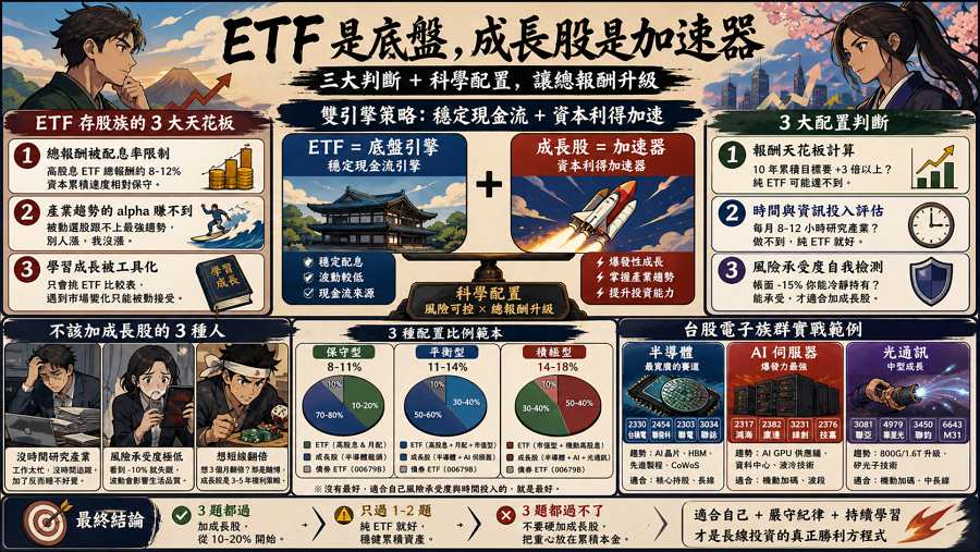 ETF 存股族進階術：2026 配置成長股實現資產翻倍的關鍵策略
