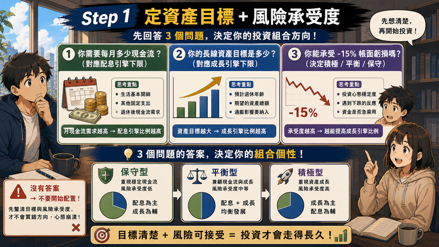 Step 1：定資產目標 + 風險承受度