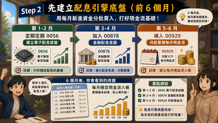Step 2：先建立配息引擎底盤（前 6 個月）