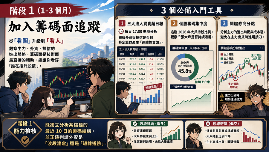 階段 1（1-3 個月）：加入籌碼面追蹤