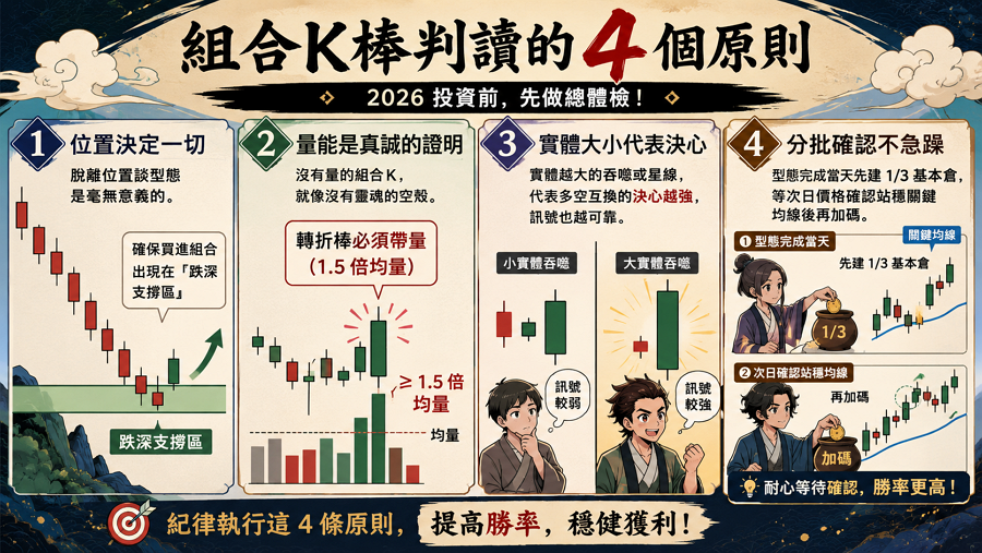 六、組合 K 棒判讀的 4 個原則