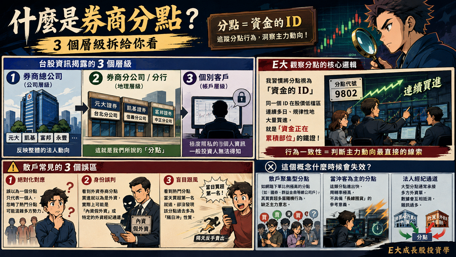 一、什麼是券商分點？3 個層級拆給你看