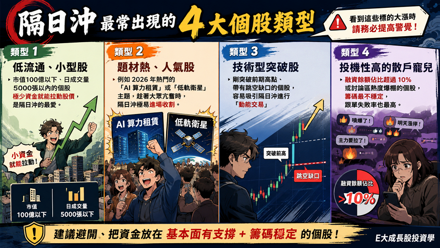 六、隔日沖最常出現的個股類型