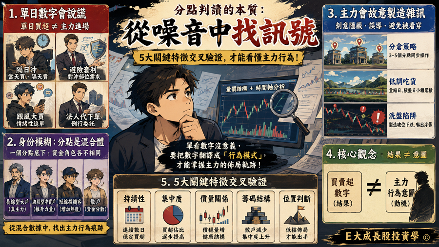 一、為什麼分點判讀比看買賣超難？
