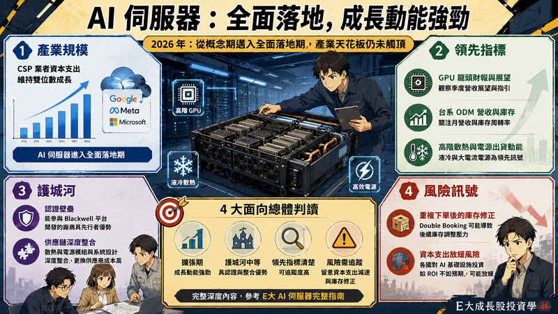 範例 2：AI 伺服器（ODM 與核心零組件）